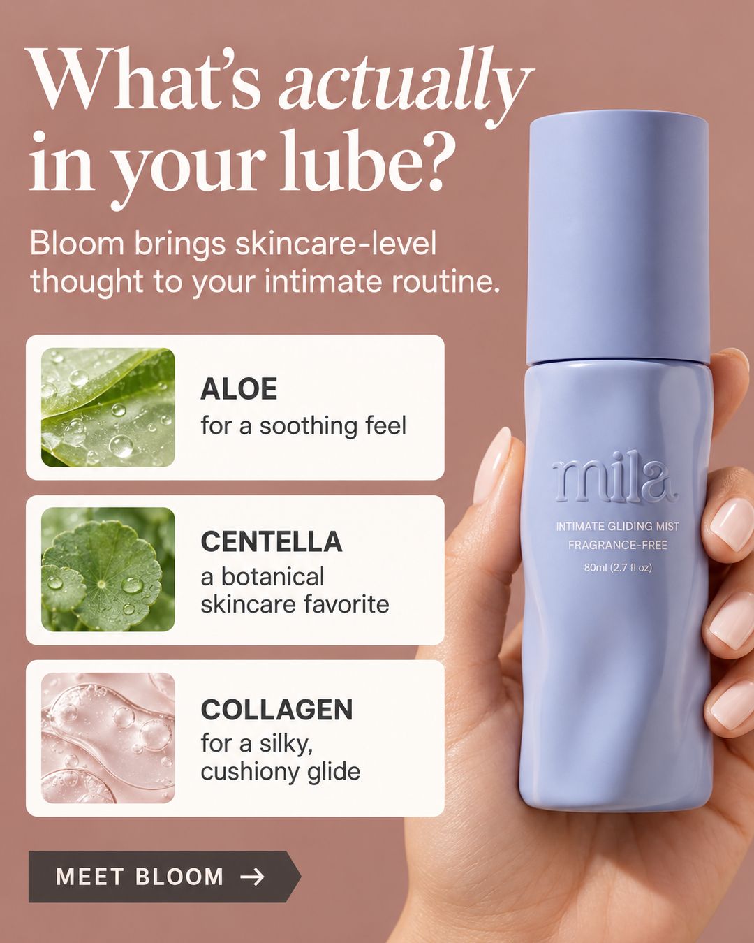 Aloe, centella and collagen in Bloom